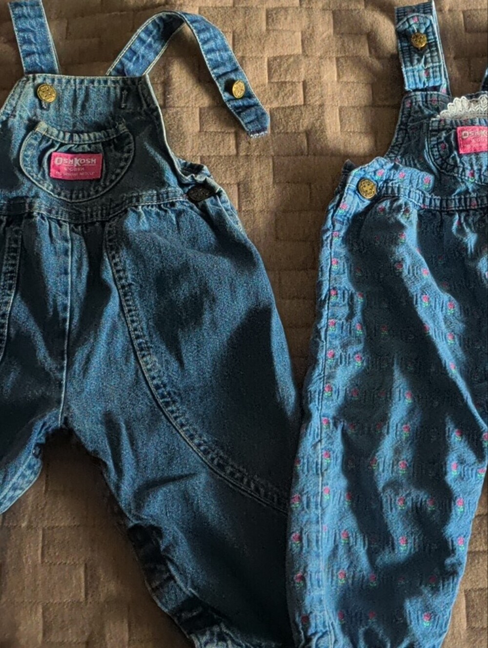 Vintage Girls' OshKosh B'gosh Denim Overalls Bundle